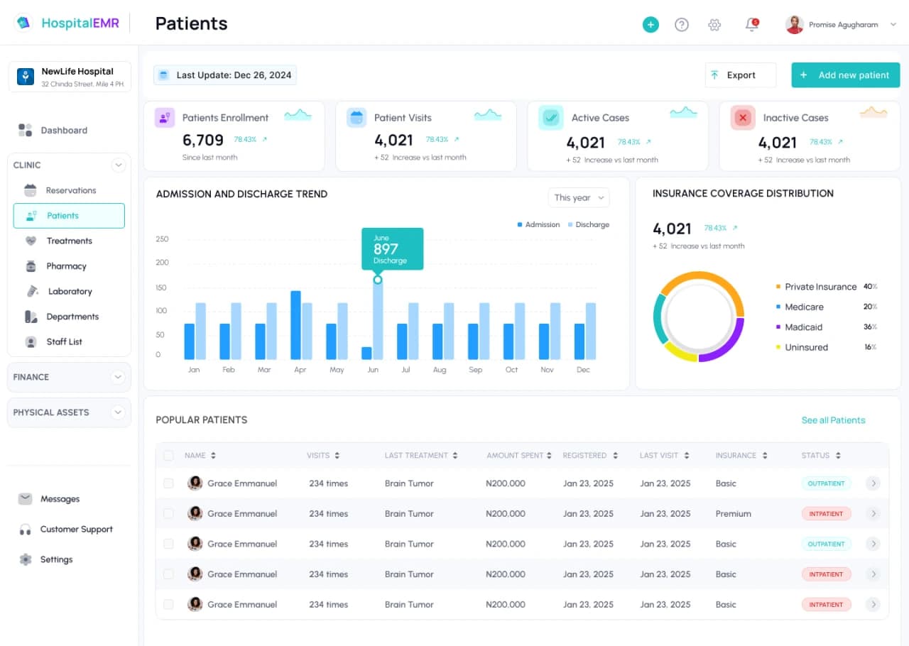 EHR System screenshot 1